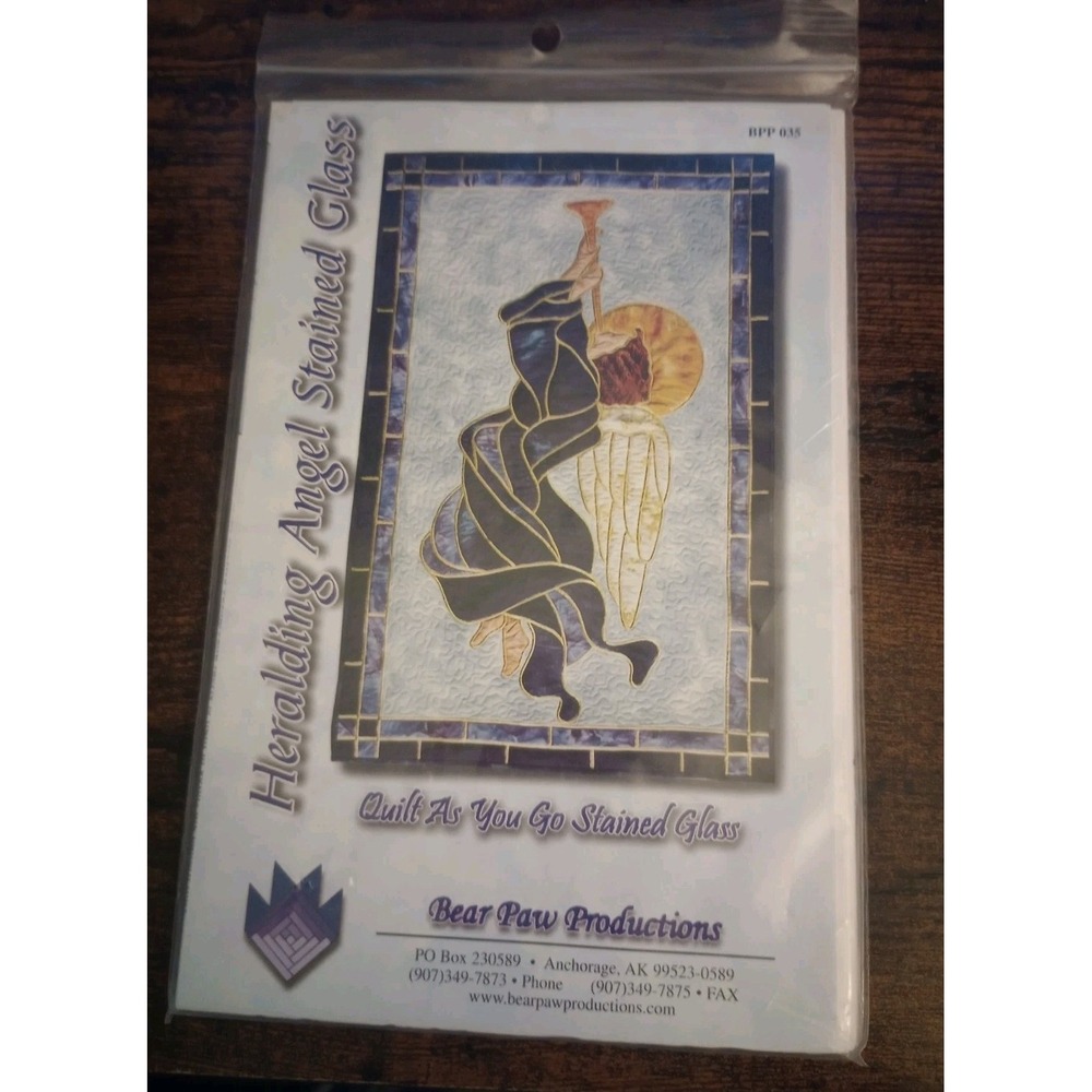Bear Paw Prod. Quilt-As-You-Go Heralding Angel Stained Glass Quilt Pattern #035